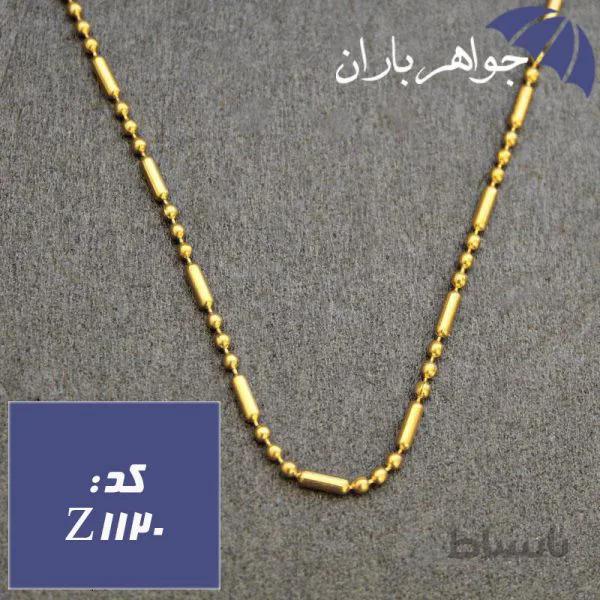 زنجیر استیل طلایی ۴۵ سانت طرح نقطه خط کد Z_1120