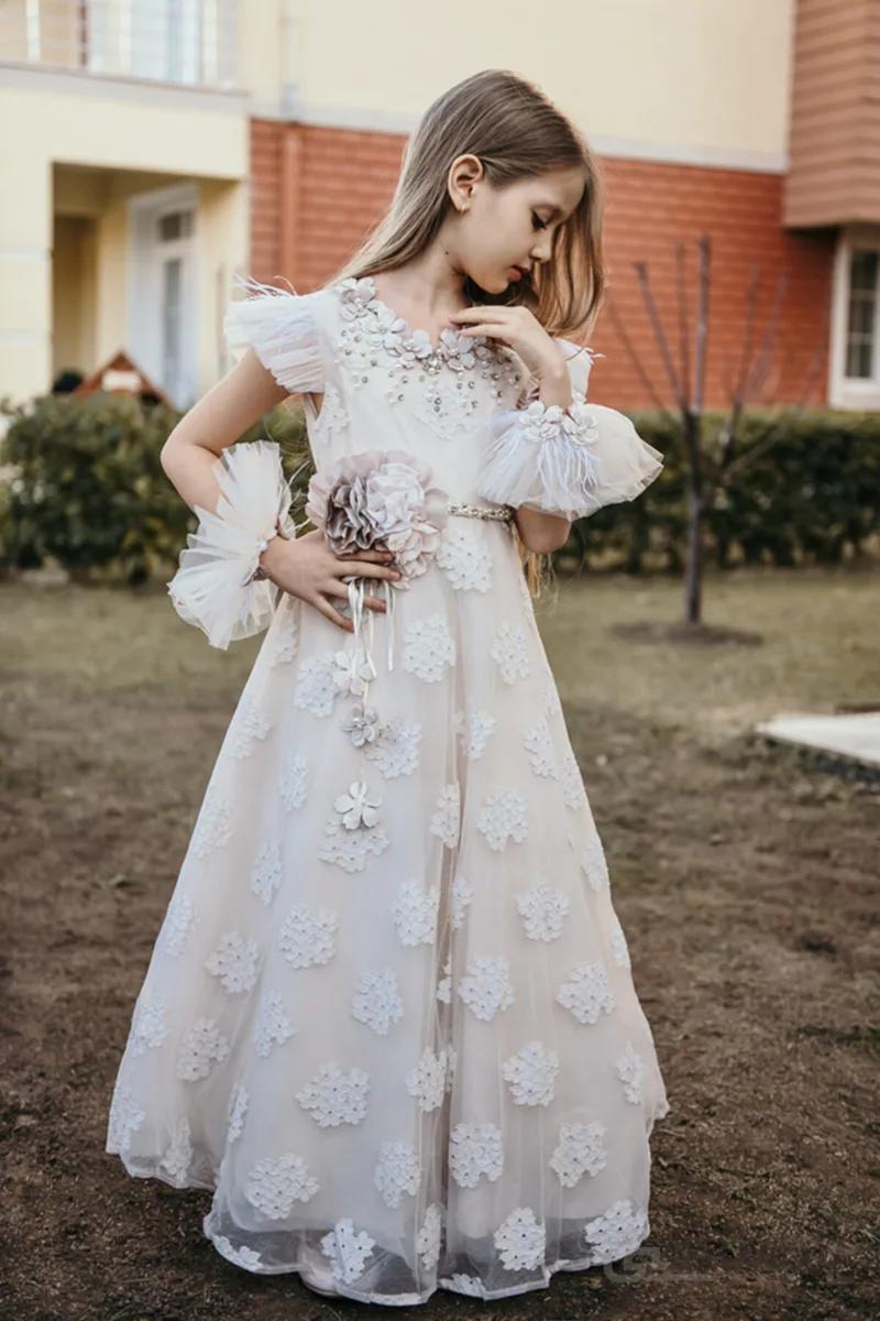 خرید لباس مجلسی دخترانه شیک مجلسی برند MIALORA EXCLUSİVE رنگ بژ کد ty94125403