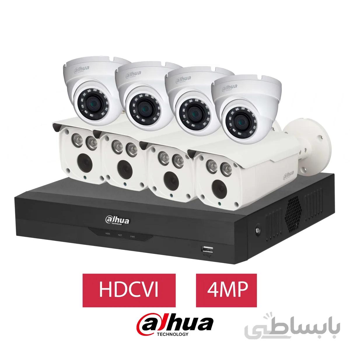 پکیج 8 دوربین مداربسته داهوا 4 مگاپیکسلی سری حرفه ای