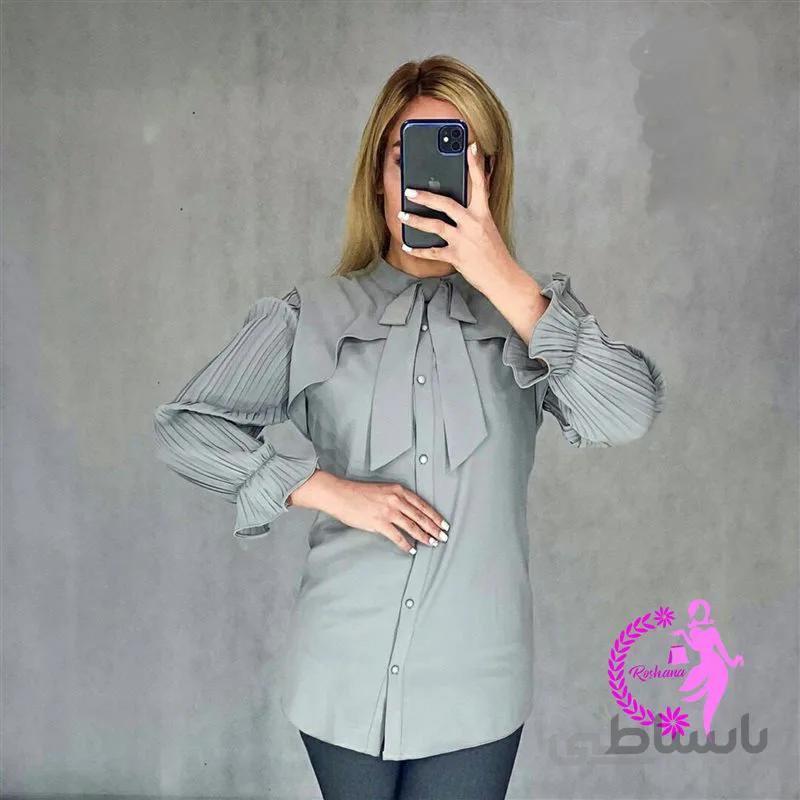 شومیز یقه پاپیونی کد 497022