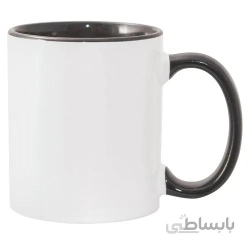 لیوان سفید دسته داخل مشکی