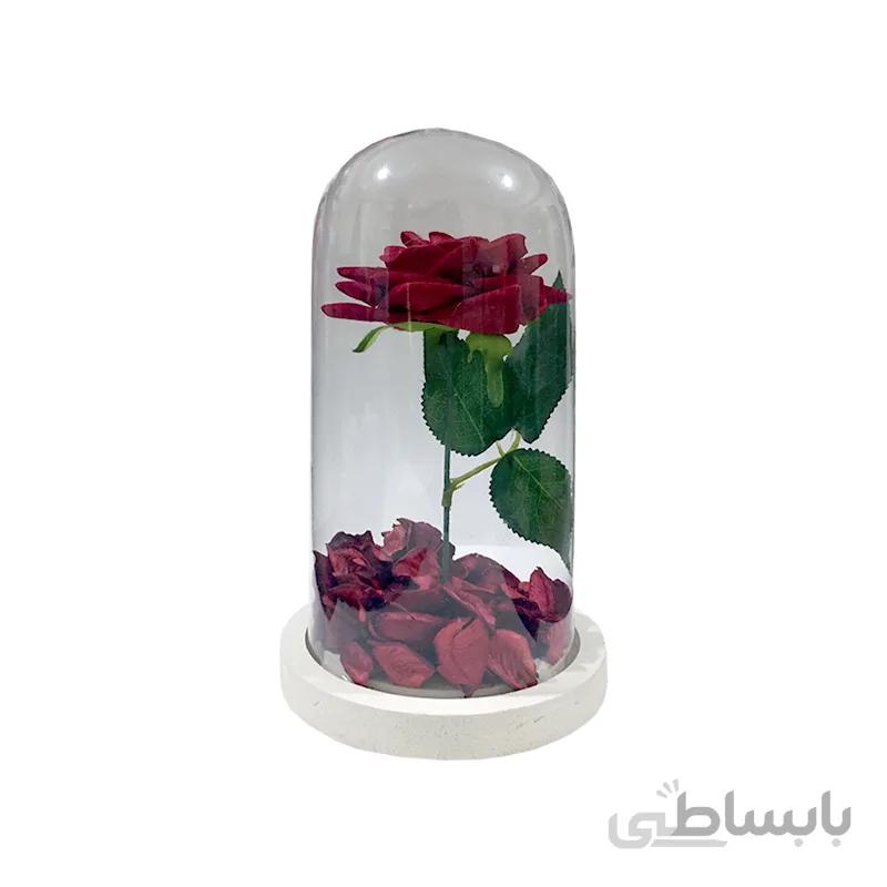گل رز جاودان شیشه ای مدل STGB113