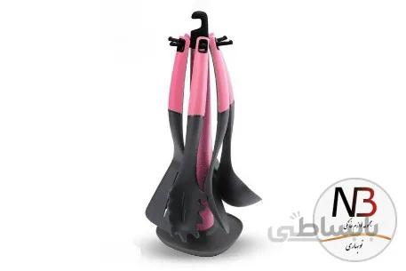 کفگیر ملاقه 7 پارچه صورتی 064-2218 عرشیا