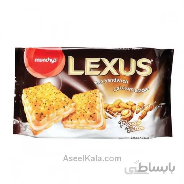 بیسکویت کراکر لگزوز LEXUS با کرم کره بادام زمینی 12 عددی