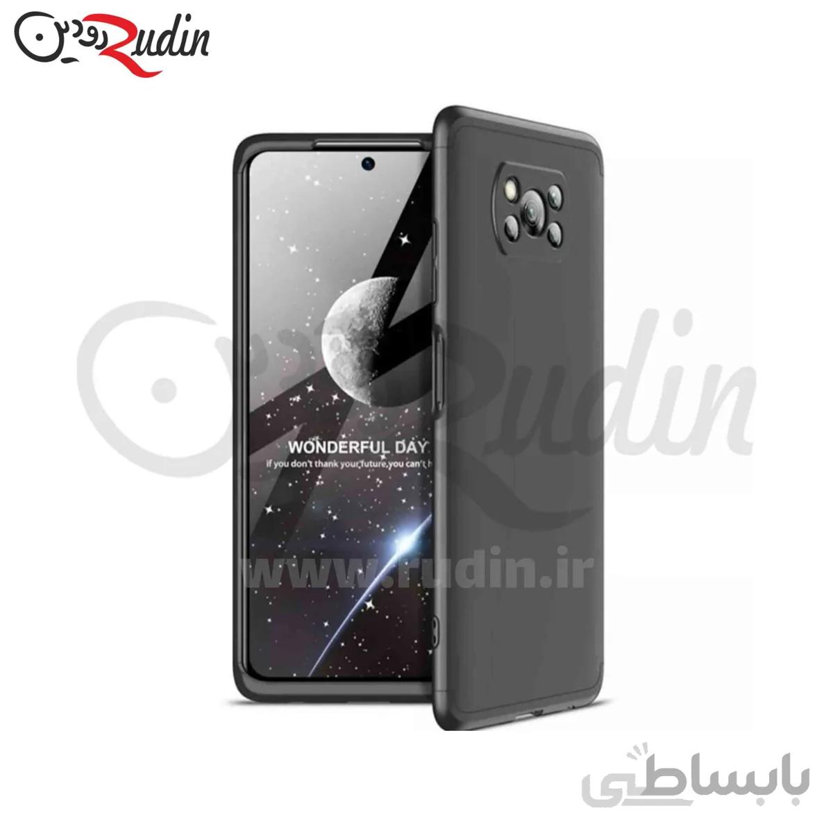 کاور ۳۶۰ درجه مدل GKK مناسب poco X3 NFC/poco X3 pro مشکی دور مشکی