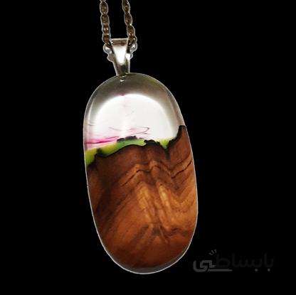 گردنبند چوب و رزین مدل Ak015