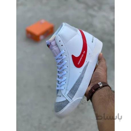 نایک بلازر ساقدار اصلی سفید/قرمز nike blazer mid 77