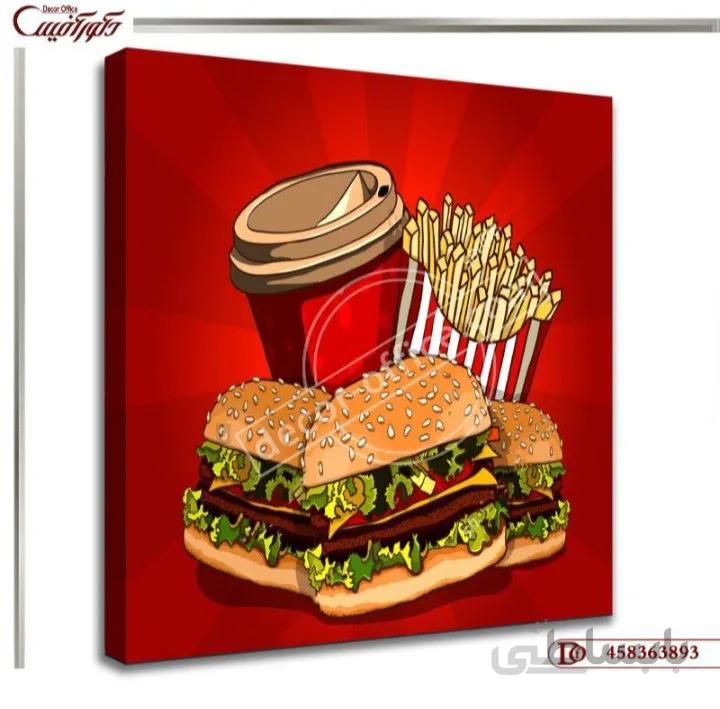 تابلو دکوری فست فود 3893 ا Fast food decorative table 3893