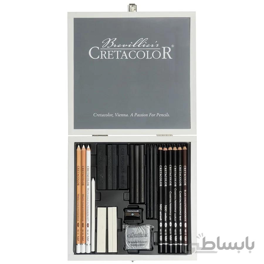 ست black and white کرتاکالر جعبه چوبی _40025
