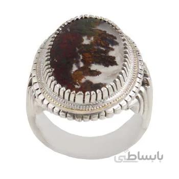 انگشتر نقره مردانه مدل عقیق شجر کد AM_1663
