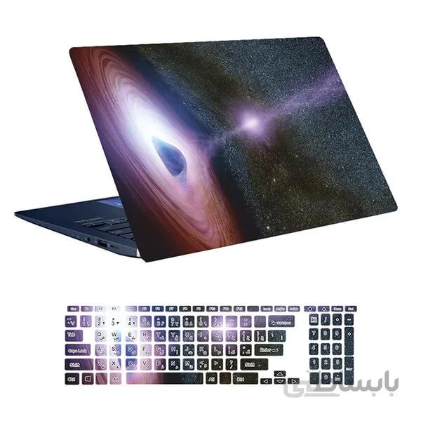 اسکین لپ تاپ طرح Space کد ۳۷ به همراه استیکر کیبورد