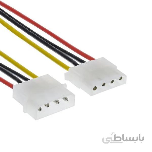 کابل افزایش طول برق پاور ۴ پین مولکس نر ماده به طول ۱۰سانتی متر