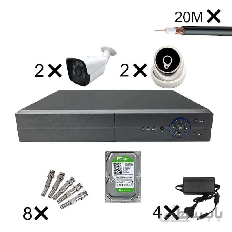 پک کامل 4 عدد دوربین مداربسته پارکینگ ، آپارتمان ، شرکت و فروشگاه ا Eco CCTV Package - 4Pcs