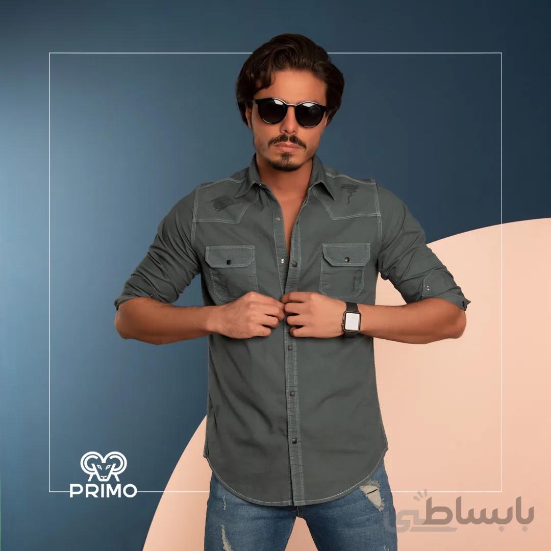 پیراهن کتان مردانه مدل آستین بلند ساده 236404
