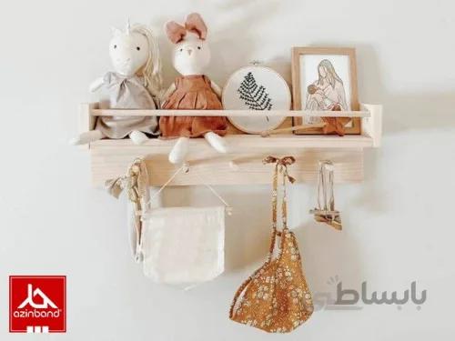 شلف دیواری اتاق کودک ا ساخته شده با چوب درختان میوه یا جنگلی