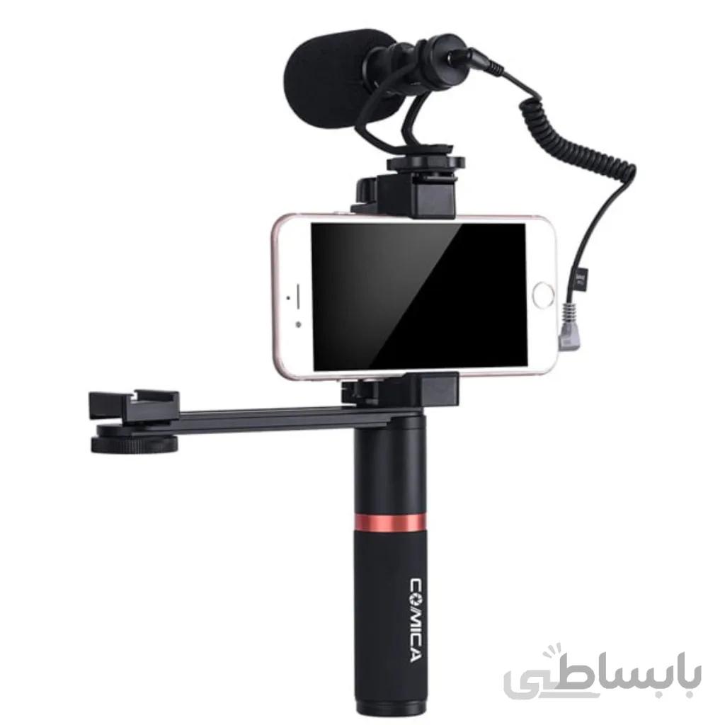 کیت نگهدارنده موبایل + میکروفن کامیکا Comica CVM-VM10-K4