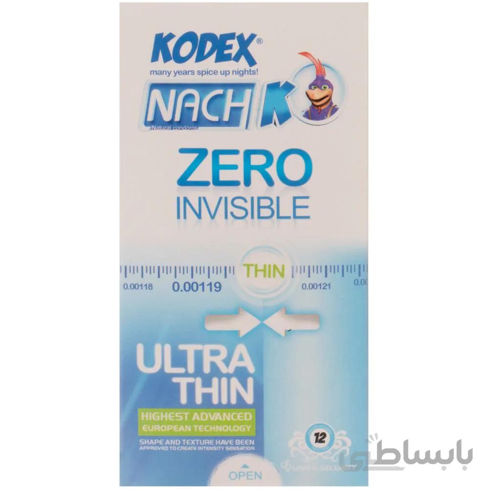 کاندوم ناچ کدکس مدل Zero Invisible بسته 12 عددی ا Nach Kodex Zero Invisible Pack Of 12