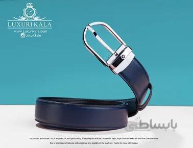 کمربند چرم (مشکی/سرمه ای) Mont Blanc ا MONT BLANC BELT