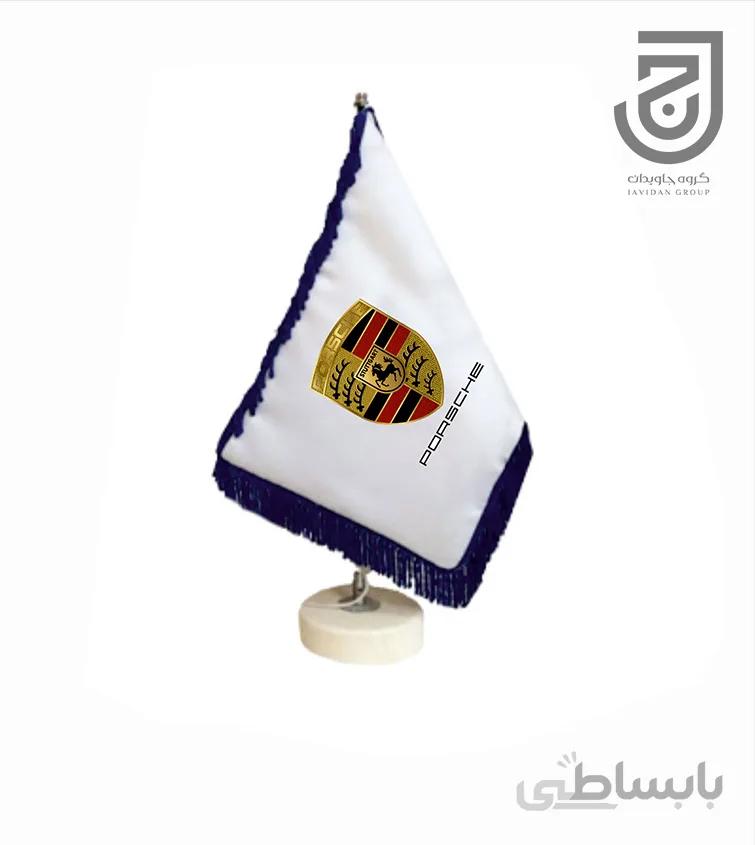 پرچم رومیزی طرح خودروی پورشه دور ریشه
