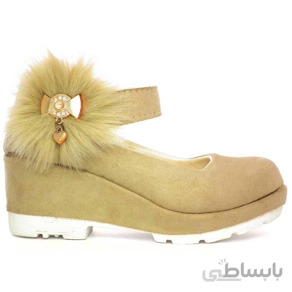 کفش دخترانه لژدار مدل Wedge بژ