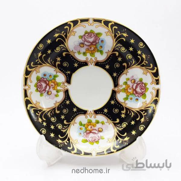 نعلبکی چینی واتسون طرح معینی – مشکی