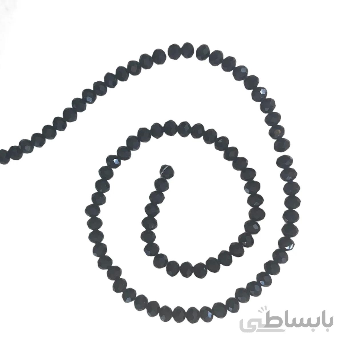 سنگ کریستال تراش خورده سایز 8 رنگ مشکی