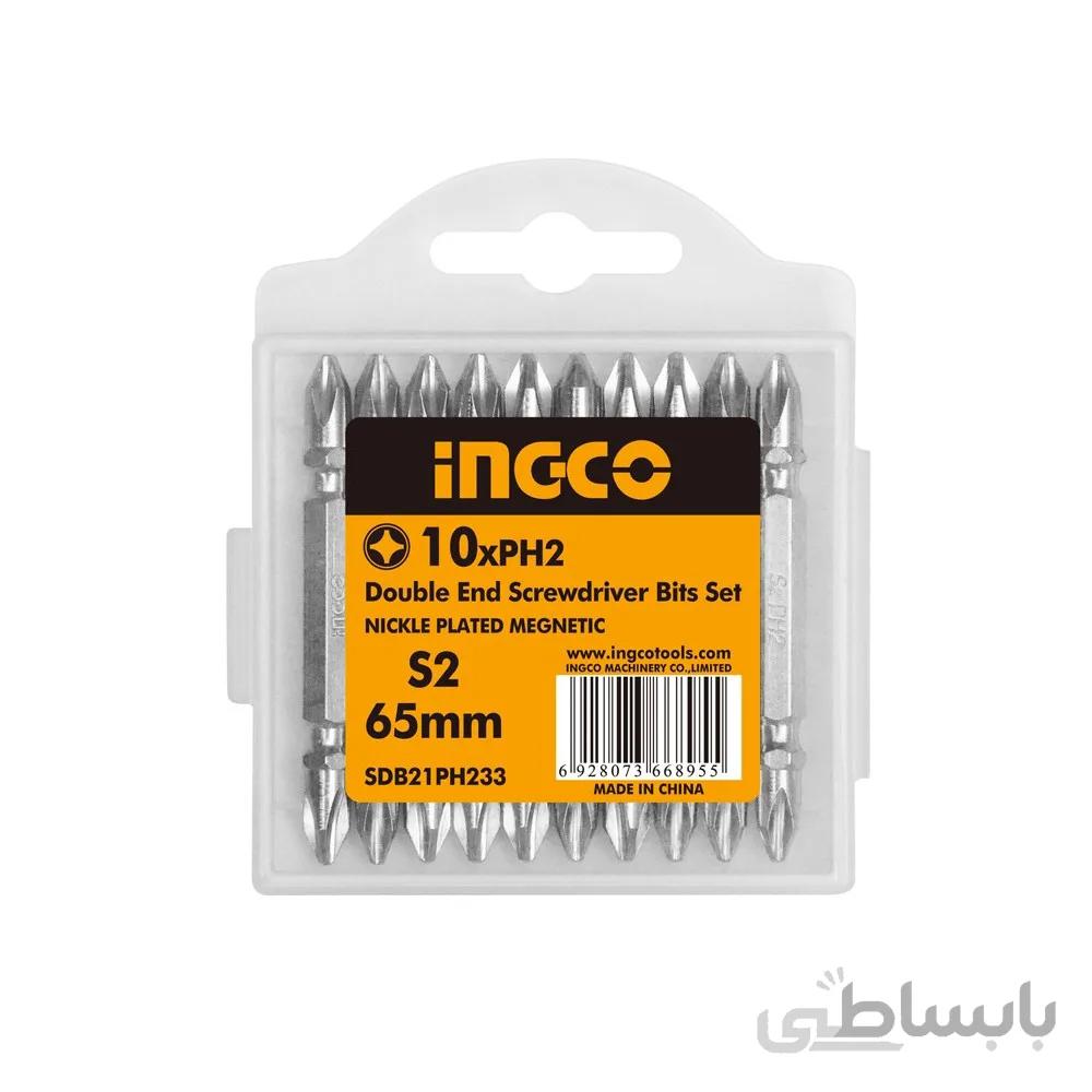 ست سری پیچ گوشتی دو سر چهار سو اینکو مدل SDB21PH233 ا iNGCO SDB21PH 233 Screwdriver Bits