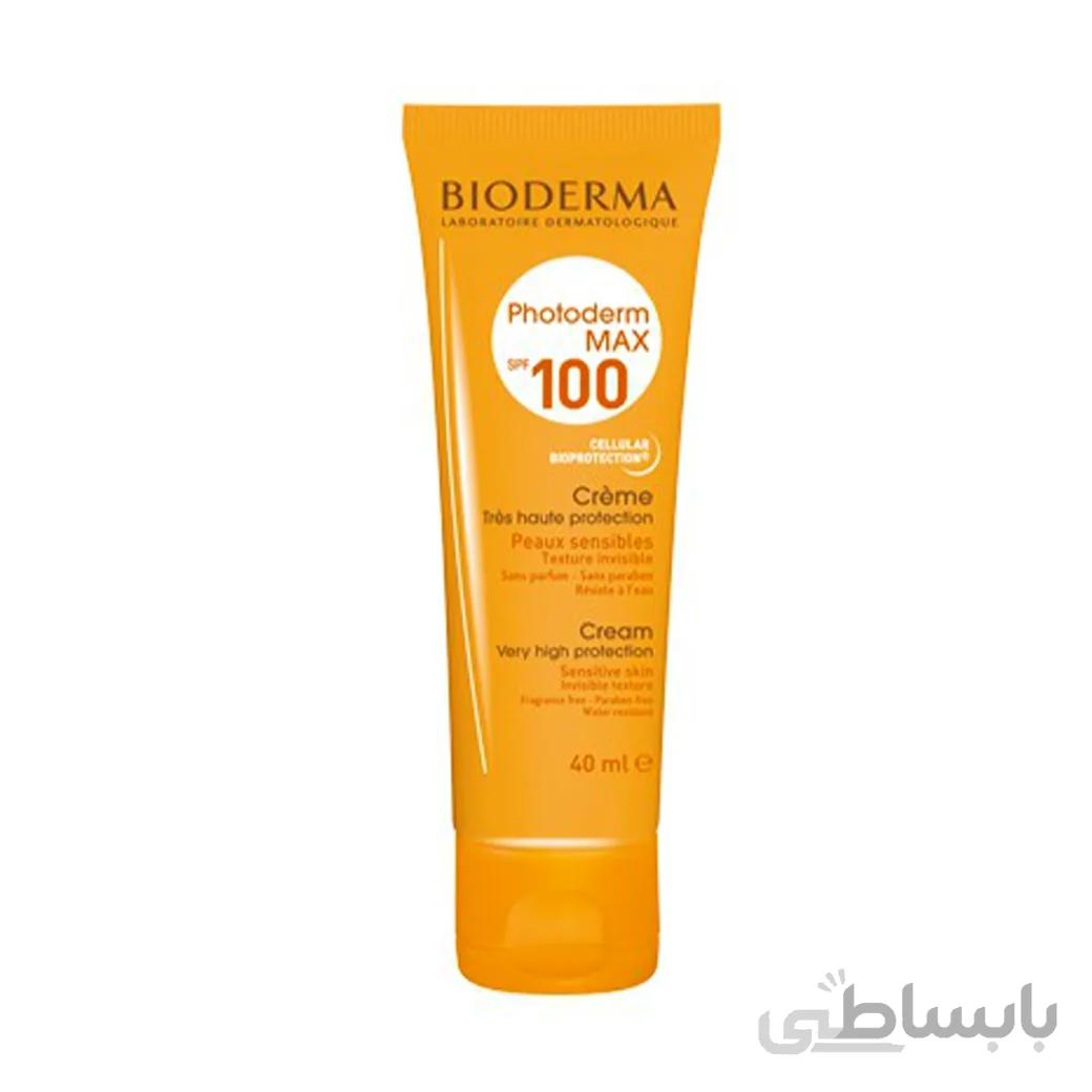 کرم ضد آفتاب بایودرما مدل Photoderm max حجم 40 میل ا bioderma sunscreen cream photoderm max spf100 40ml