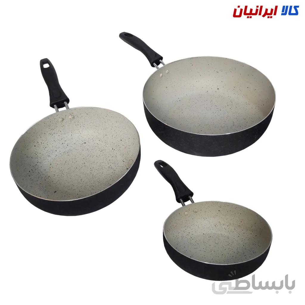سرویس ماهی تابه گرانیتی بزرگ 3 عددی