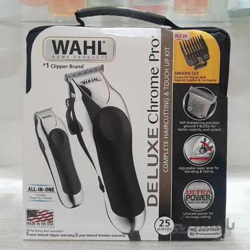 ماشین اصلاح سر و صورت وال مدل Deluxe Chrome Pro ا WAHL Deluxe Chrome Pro Multi Cut Clipper and Cordless Mini Clipper