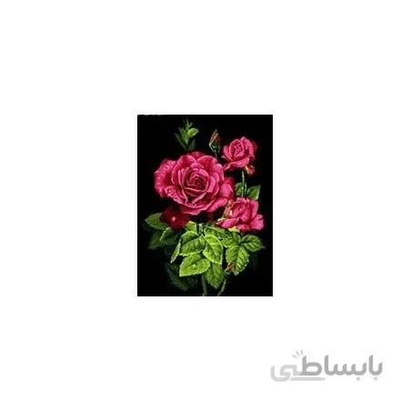 نخ و نقشه تابلو فرش گل کد 39 طرح رز کوچک