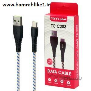 کابل شارژ فست Type-C تسکو TC C203-آبی کرم