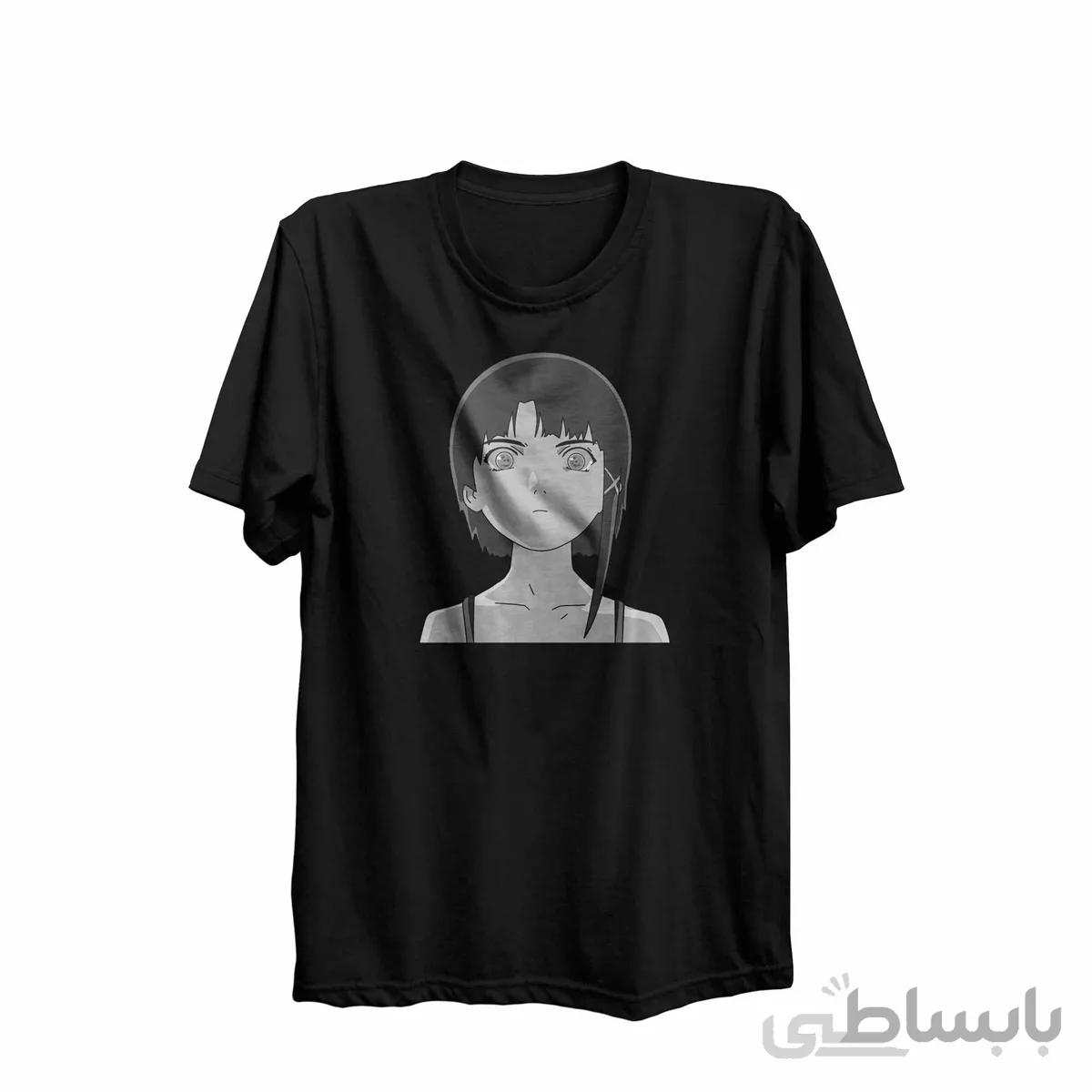 تیشرت یقه گرد مشکی طرح انیمه تجربیات سریالی لین Serial Experiments Lain کد KCT10462 کد 285026