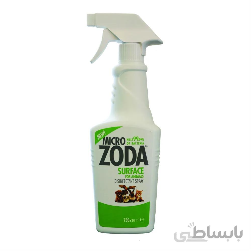 اسپری ضد عفونی کننده سطوح حیوانات میکروزدا حجم ۷۵۰ میلی لیتر ا Micro Zoda Surfaces Disinfectant Spray For Animals 750ml