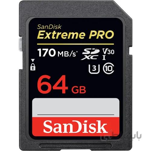 کارت حافظه سن دیسک SanDisk SD 64GB Extreme PRO UHS-I 170mb