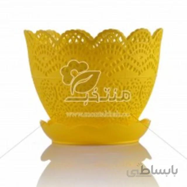 گلدان پلاستیکی طرح برجسته 7.5 سانتی متری (سایز کوچک)