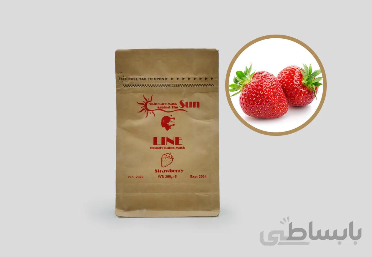 ماسک پودری آدامسی و لاتکسی 2 کاره عصاره توت فرنگی برند سان Sun ساخت کره