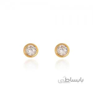 گوشواره طلا مدل تک نگین کد CE396