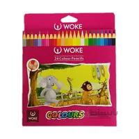 مداد رنگی 24 رنگ جعبه مقوایی ووک woke