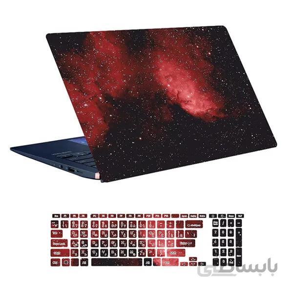 اسکین لپ تاپ طرح Space کد ۸۲ به همراه استیکر کیبورد