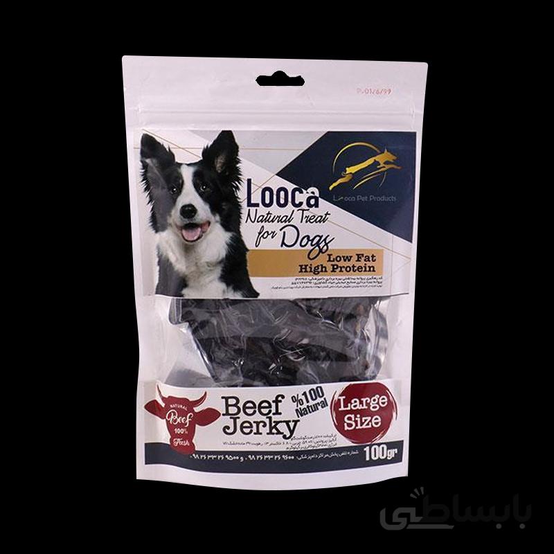 تشویقی سگ لوکا مدل Beef Jerky وزن 100 گرم