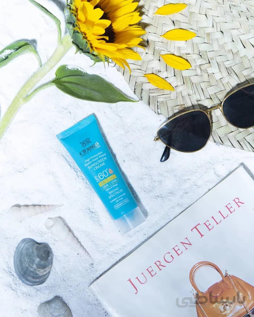 کرم ضد آفتاب فاقد چربی سینره رنگی SPF 60 ا Cinere SPF60 Matte Tinted Sunscreen Cream 50 ml کد 573028