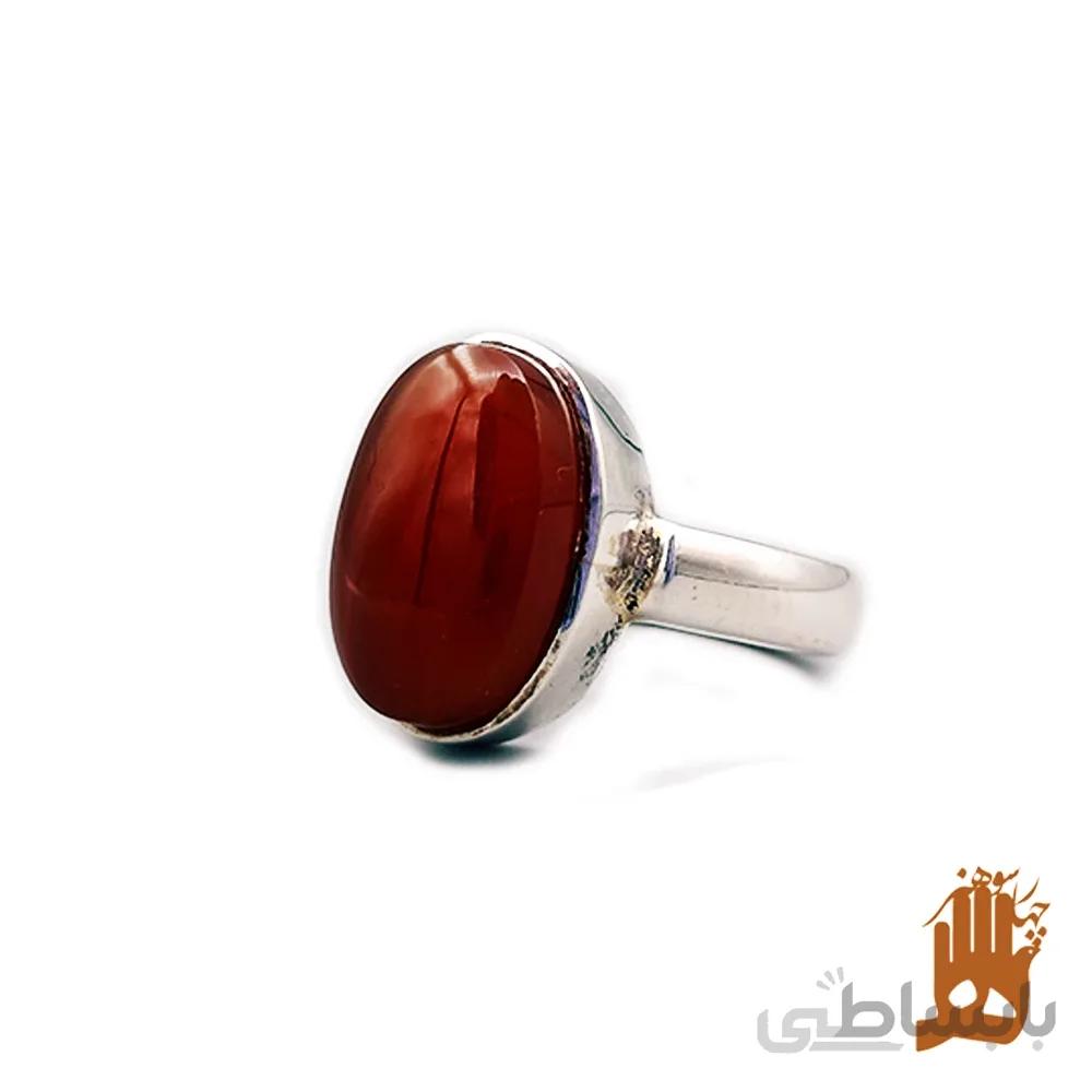انگشتر صفوی ساده نگین عقیق سرخ یمنی