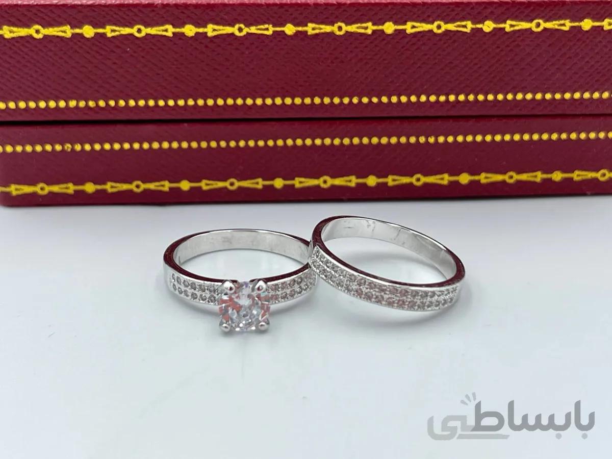 حلقه و پشت حلقه نگین کاری شده