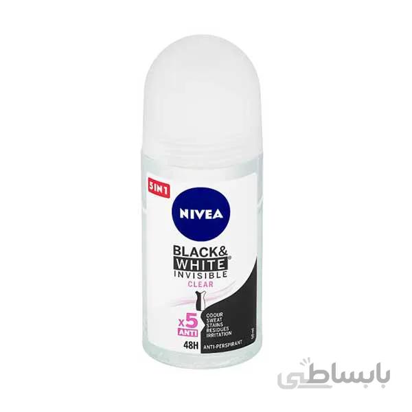 دئودورانت رولی زنانه اینویزیبل بلک اند وایت نیوا ا NIVEA ANTI TRANSPIRANT INVISIBLE DEODORANT