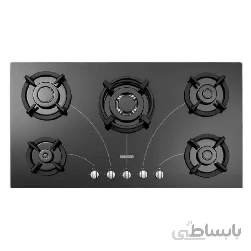 اجاق گاز شیشه ای مشکی G5958 استیل البرز ا G5958