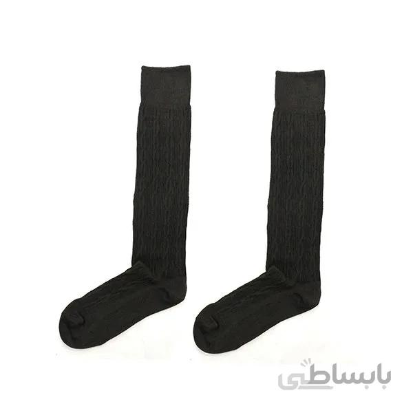 جوراب بافت ساقدار زنانه زیر زانو مشکی شیک کد PH471