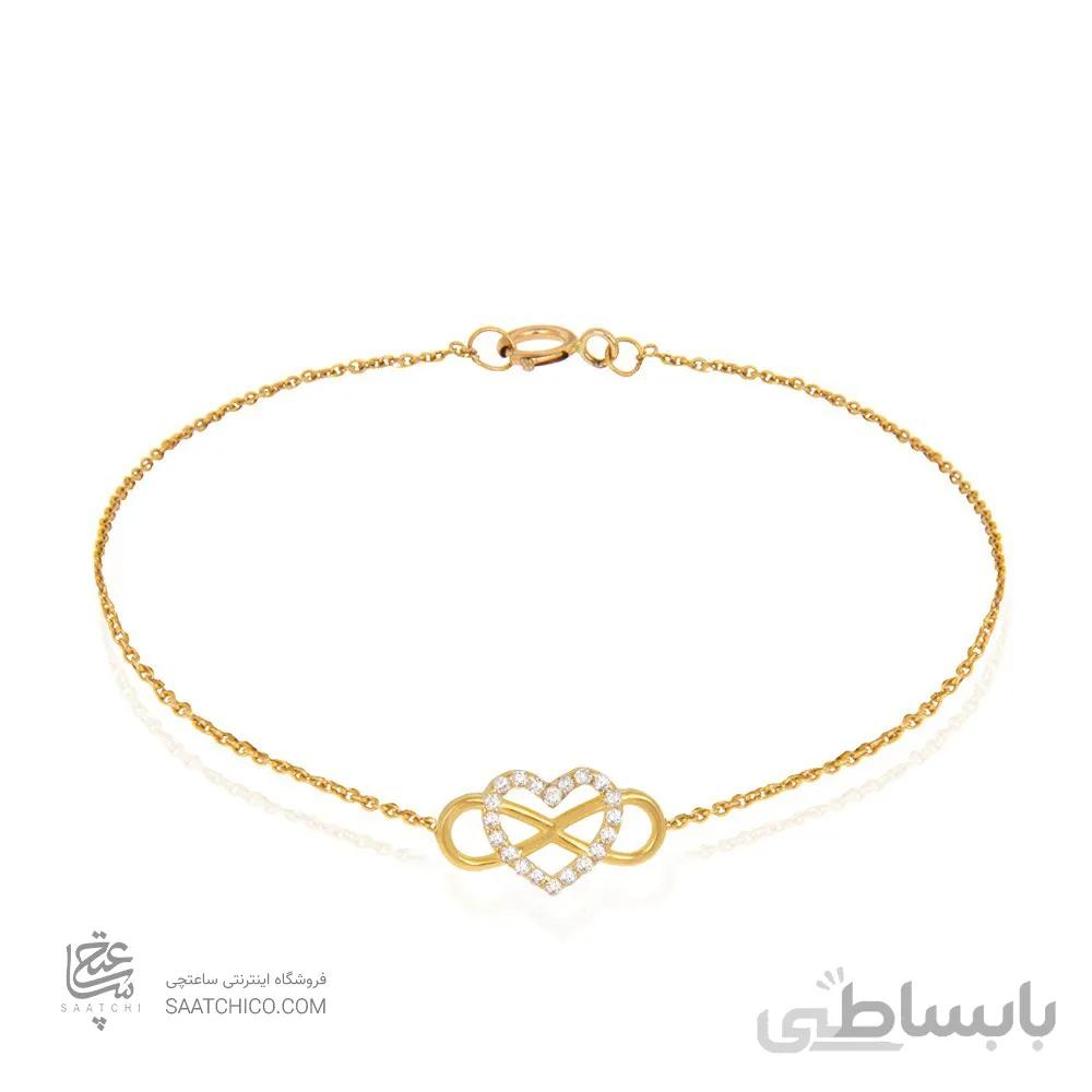 دستبند طلا طرح قلب و بینهایت کد CB339