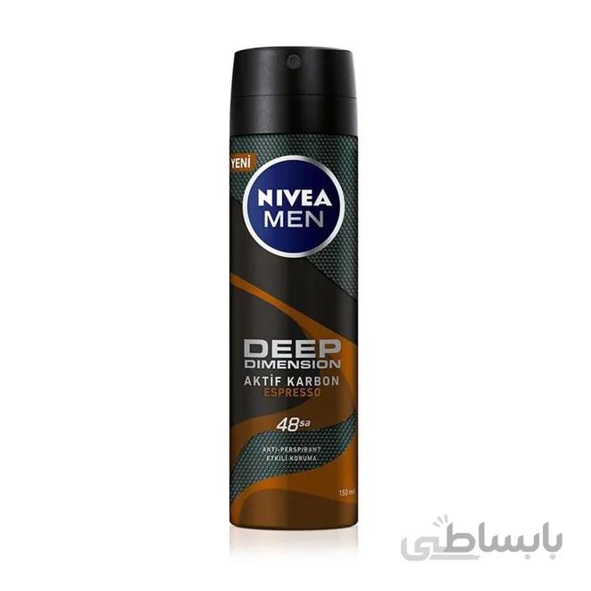 اسپری ضدتعریق Nivea men مدل Deep Dimension Espresso حجم 150 میلی