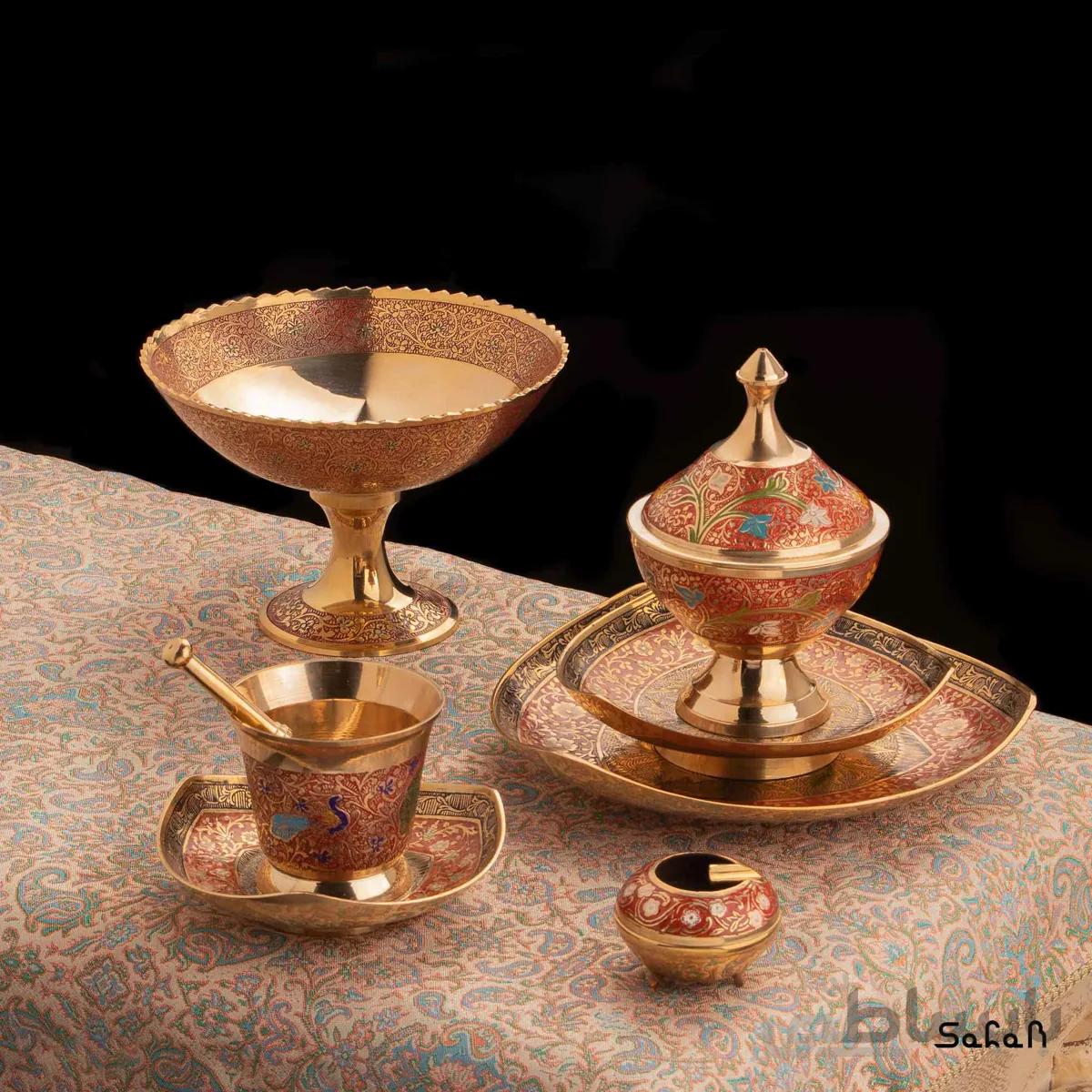ست پذیرایی برنجی میناکاری کد 016